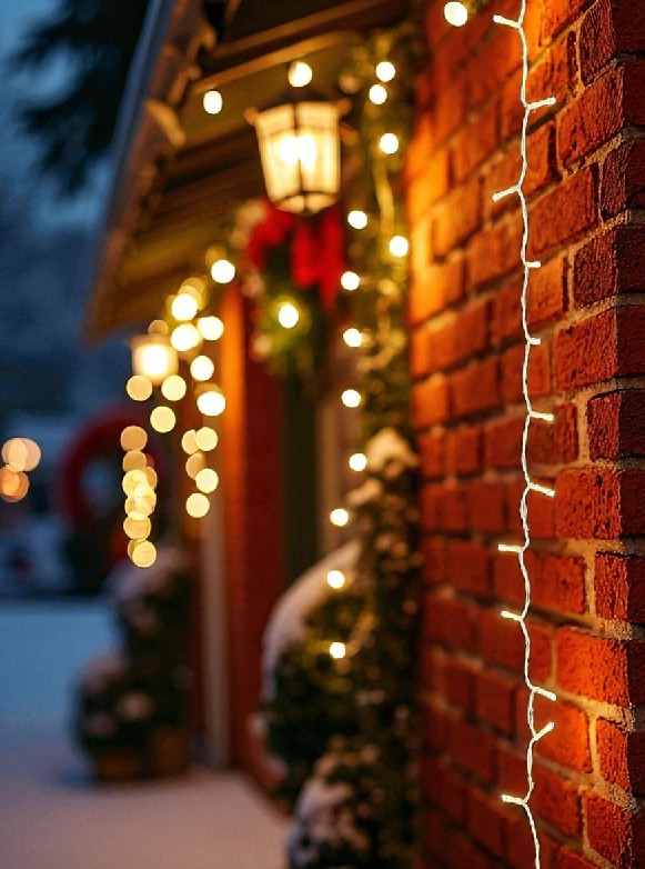 LED Outdoor Lichterkette 100 LED warm weisses Licht Länge 7.5m