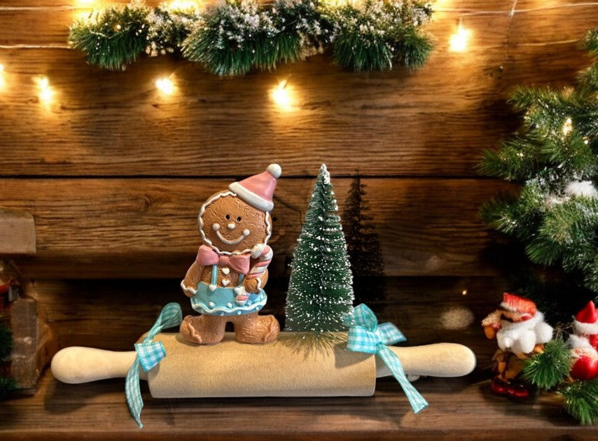 Deko XMAS Wallholz rosa türkis B:20cm H: 11cm