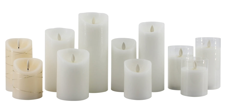 Candela di cera LED crema/argento
P: 8 cm A: 15 cm