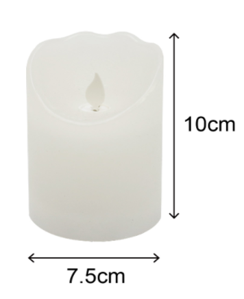 Bougie en cire LED rechargeable
 avec câble USB blanc
 P7,5cm H10cm