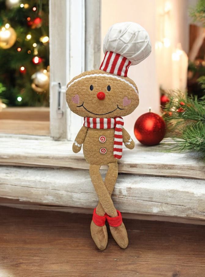 Deko Lebkuchen Kantenhocker mit Bäckermütze H55cm