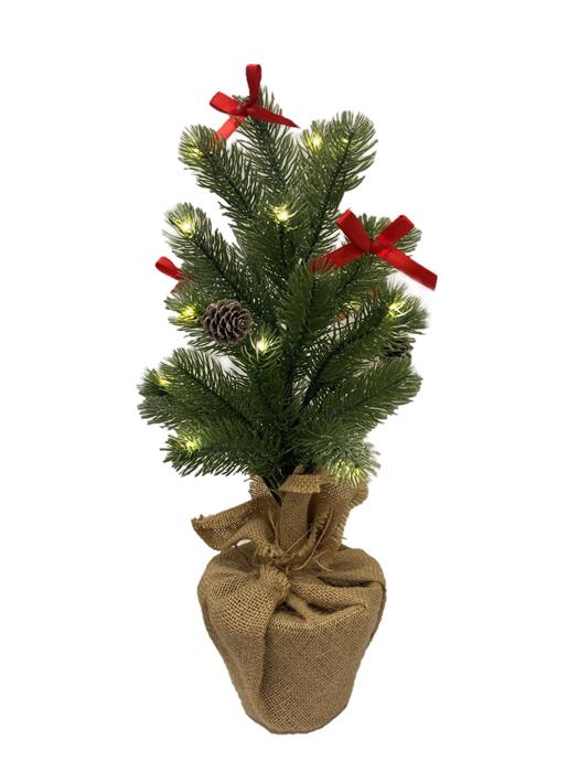 Sapin de Noël LED avec 10 LED
Guirlande lumineuse dans un pot en jute
enveloppé D20cm H45cm