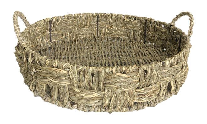 Tablett Korb aus Seegras
Geflecht D35cm
Farbe: naturfarben
mit 2 Henkel