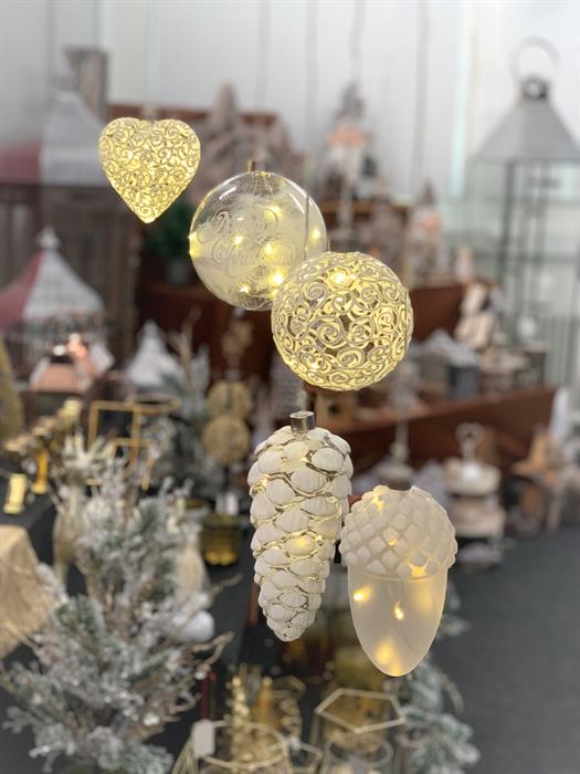 LED Glas Kugel Ornament Frosty
mit 15 LED
Kugel D:15cm