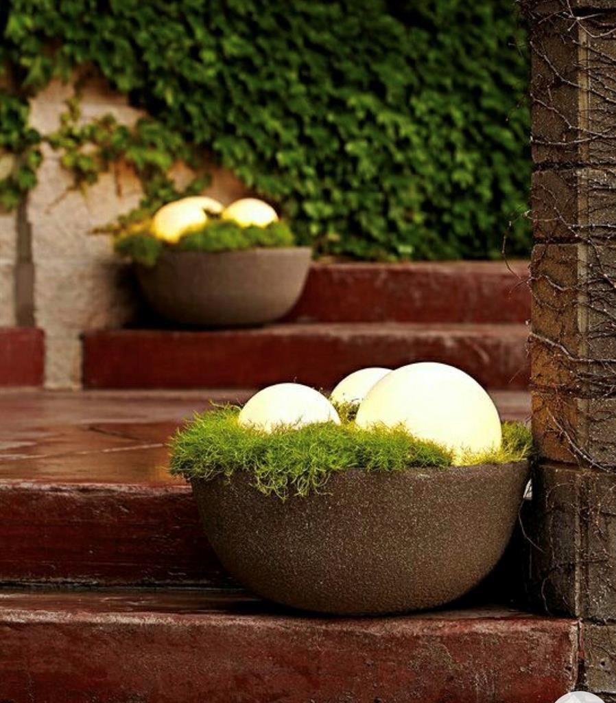 LED Solar Outdoor Kugel D:30cm mit 2 LED warm weiss mit ON / OFF Schalter