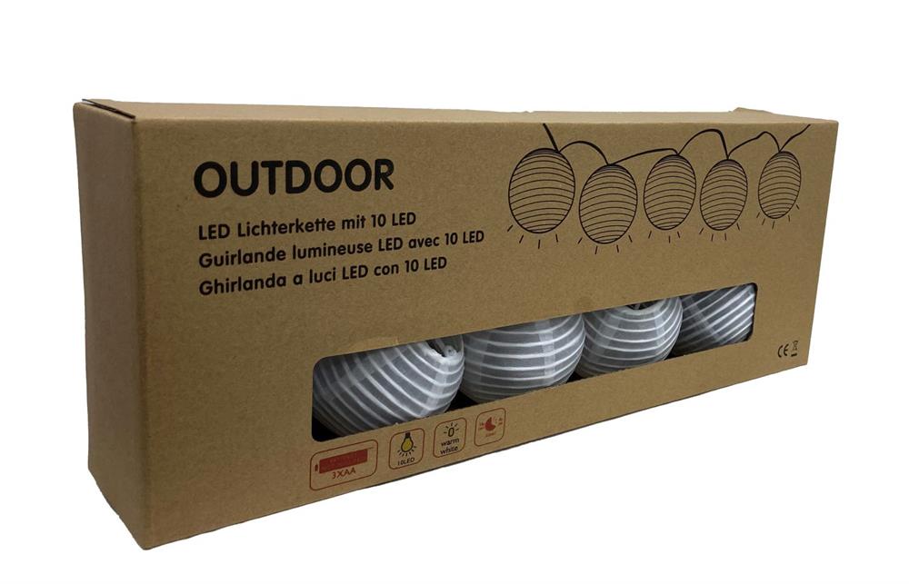 LED Lichterkette Outdoor weiss
Nylon Ball
D7cm mit 10 LED L: 135cm