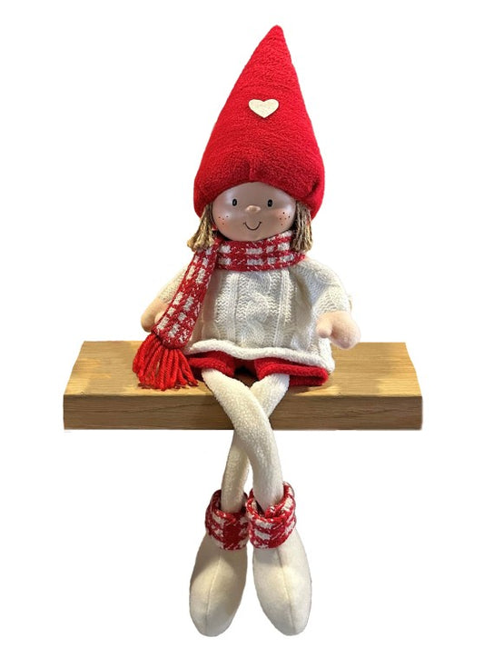 Deko Figur Junge weiss rot Kantenhocker H52cm