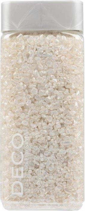 Glasgranulat 2-4mm perlmutt - Flasche eckig Inhalt: 700gramm/ 550ml Deckel: silber