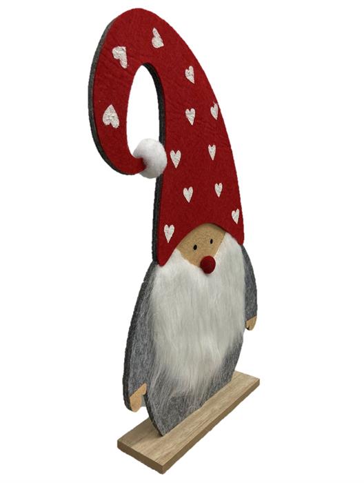 Décoration Père Noël
sur un socle en bois pour se poser
Couleur: rouge/blanc