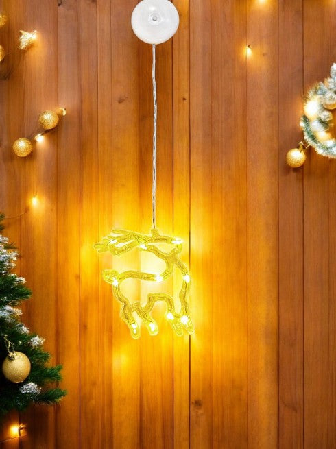 LED Rentier 10 LED für Fenster transparent leuchtend auf beiden Seiten