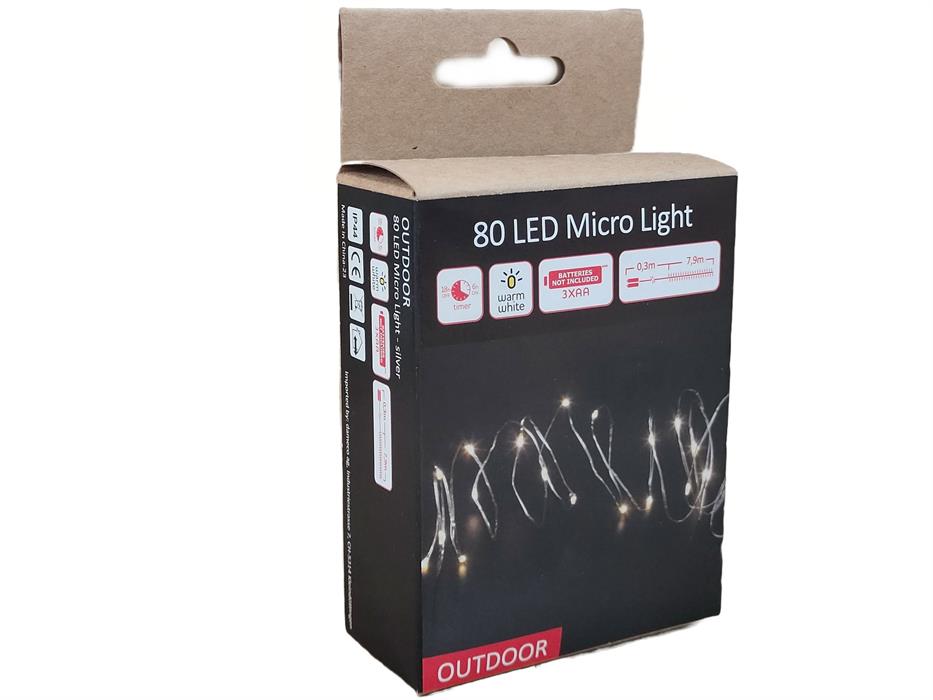 LED Outdoor Micro Draht Lichterkette
80 LED, L: 790cm
silber Draht