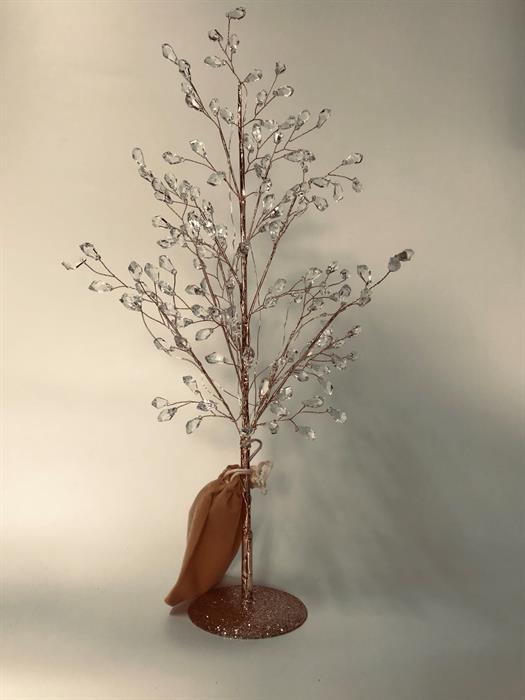 LED Crystal Baum mit Glassteinen
und einer Lichterkette mit
15 LEDs Höhe 45cm