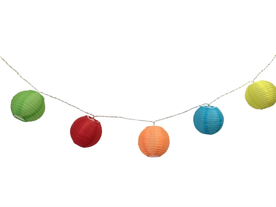 LED Solar Lichterkette mit farbigen
Nylon Balls,
D: 7cm mit 10 LED