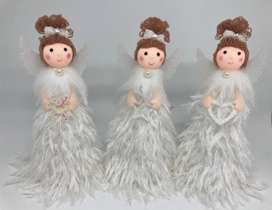 Deko Engel 3er Set
stehend weiss
Grösse: D8cm x H19cm