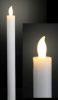 LED Stabkerze weiss aus Wachs 2er Set, D:2cm - H:24cm mit beweglicher Flamme