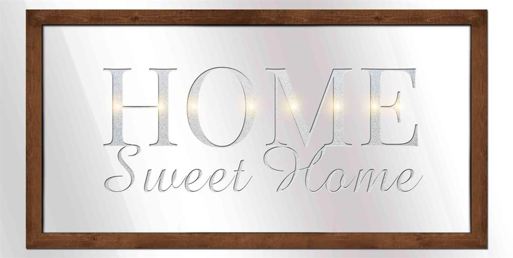 LED Spiegel mit
Schriftzug Home
B40 x H20cm mit 8 LED