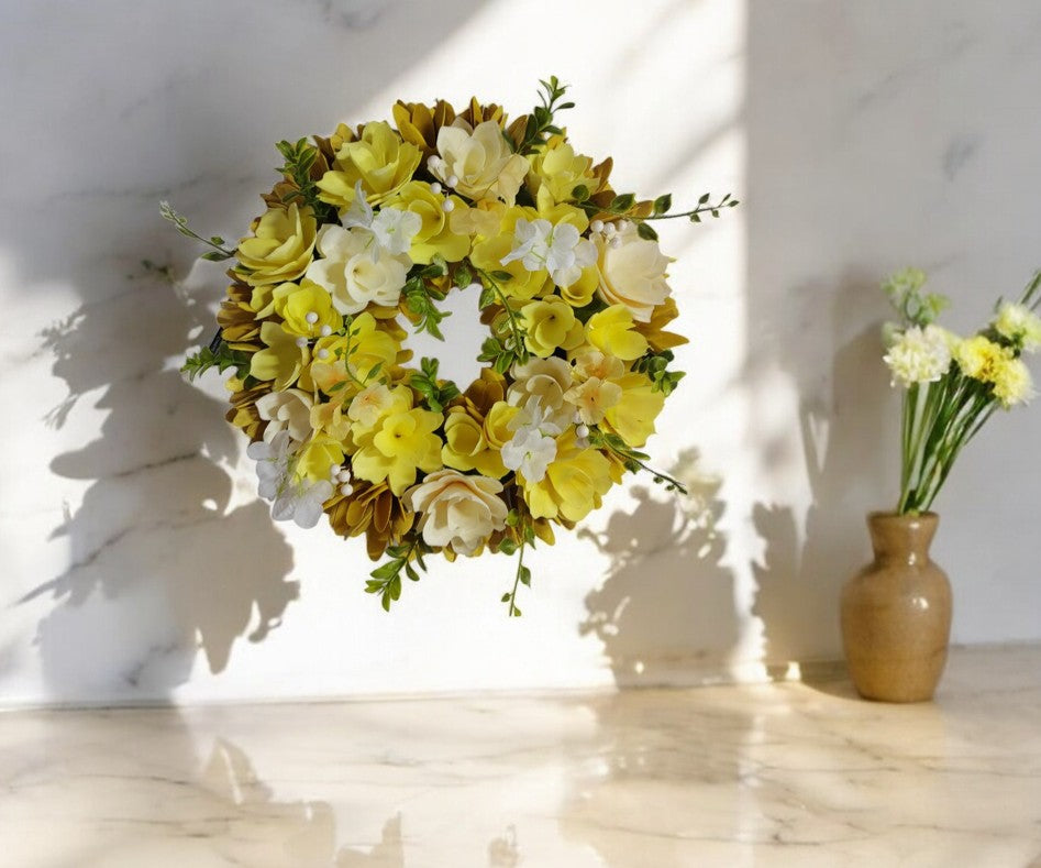 Deko Kranz gelb D35cm x H8cm