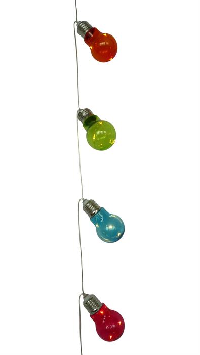 LED Lichterkette Outdoor
10 LED Glühbirnen farbig
Batterienbetrieben