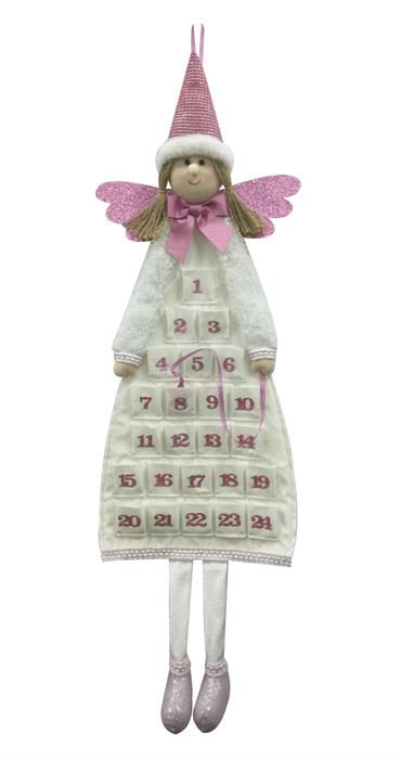Angelo del calendario dell'avvento
con occhiello per appenderlo
Colore: bianco/rosa
Altezza: 110 cm Larghezza: 34 cm