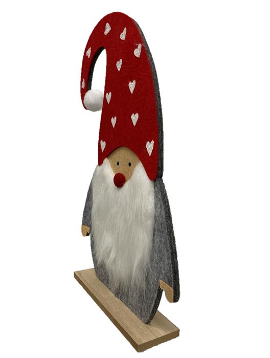 Décoration Père Noël
sur un socle en bois pour se poser
Couleur: rouge/blanc
