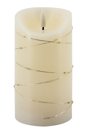 Bougie en cire LED crème/argent
 D:8 cm H:15 cm
