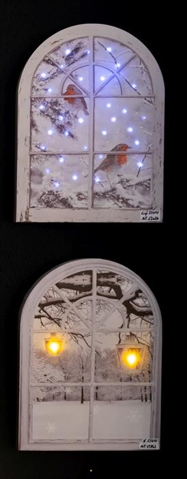 LED Bild aus Canvas - 2 LED
Motive: Fenster Winterlandschaft
L:1.8cm B:28cm H:38cm