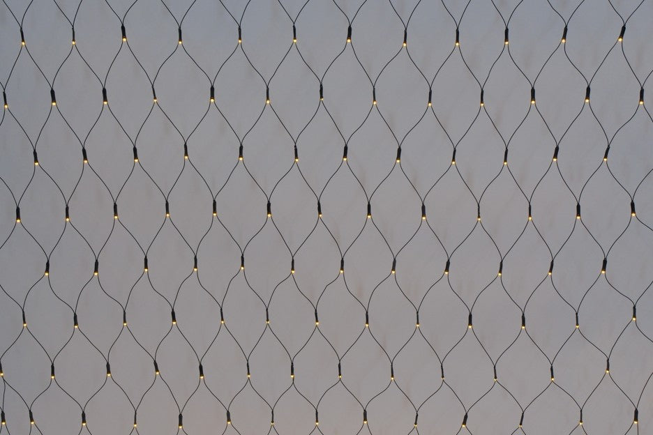 LED Outdoor Lichternetz 240 LED warm weisses Licht 150x150cm Kabelfarbe: Grün