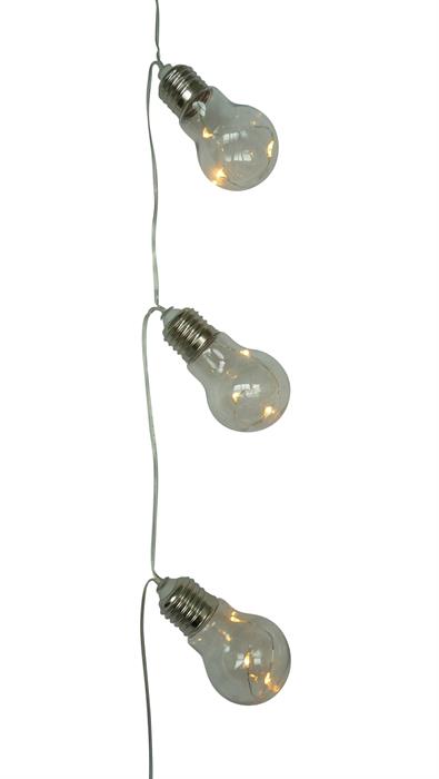 LED Lichterkette Outdoor
10 LED Glühbirnen transparent
Batterienbetrieben