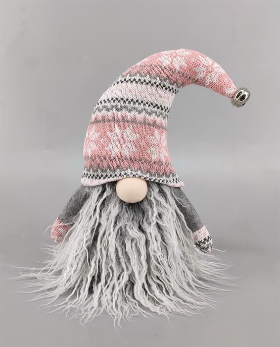 Gnome décoratif Père Noël
Chapeau avec cloche
Couleur: rose/gris
L:12 cm l:17 cm H:26 cm
