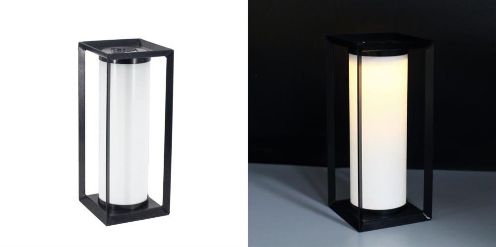 Lanterna solare a LED in metallo/plastica
H:29,5 cm con 1 LED
Colore nero
