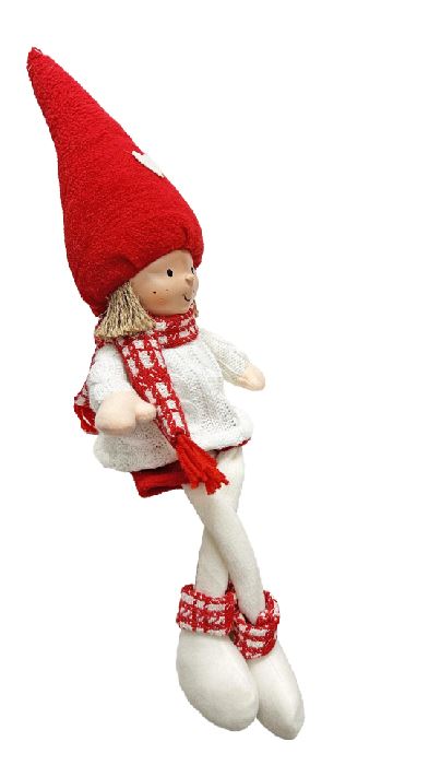 Deko Figur Junge weiss rot Kantenhocker H52cm
