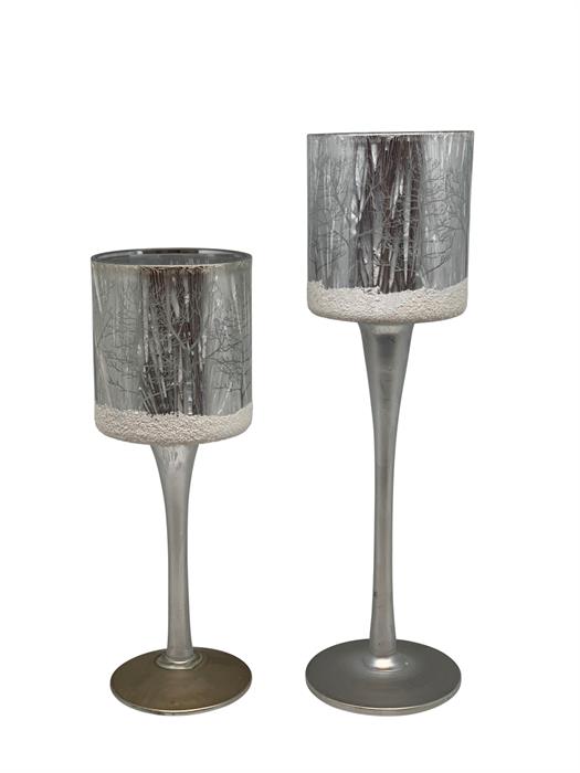 Coupe-lanterne en verre
Conception : paysage d'hiver
argent
H:20cm P:7cm