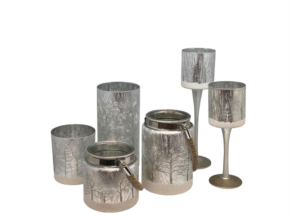 Coupe-lanterne en verre
Conception : paysage d'hiver
argent
H:20cm P:7cm