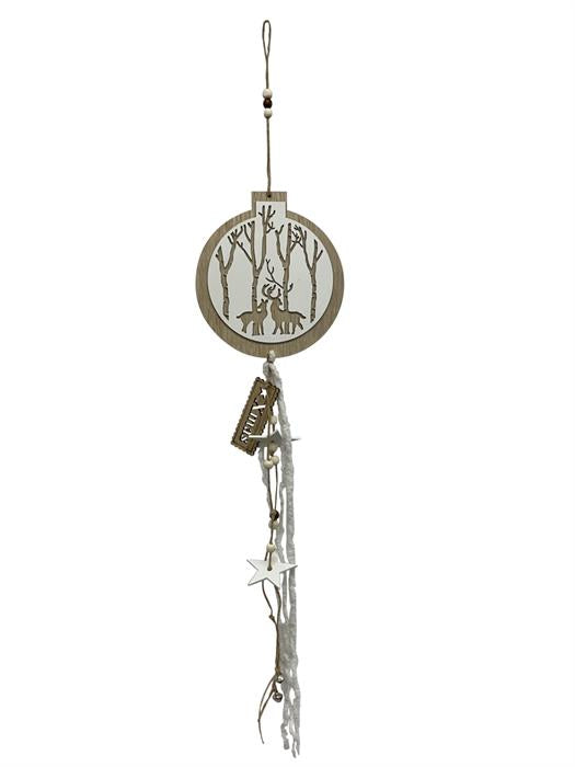 Cintre en bois rond L:70cm
avec soulagement NOËL