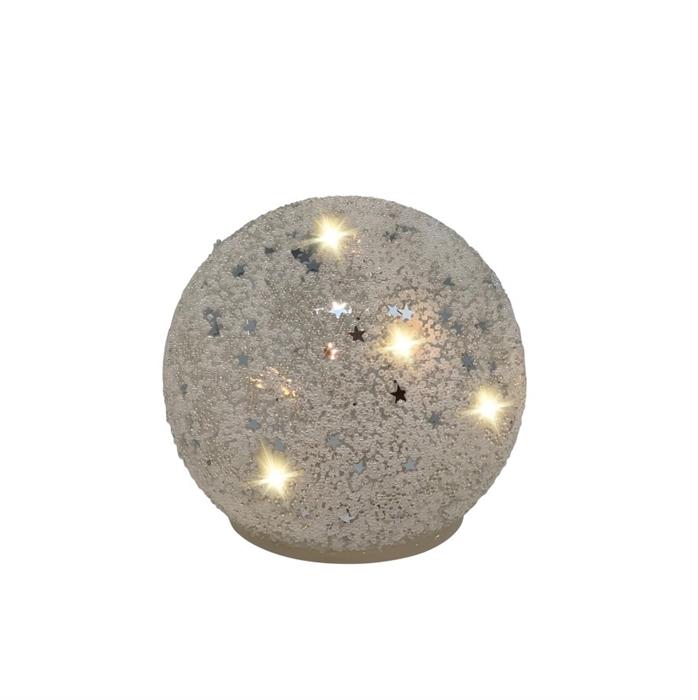 LED Glas Kugel 3er Set weiss
mit kleinen Sternen
Total 23 LED
D:10.5cm / 12cm / 15cm