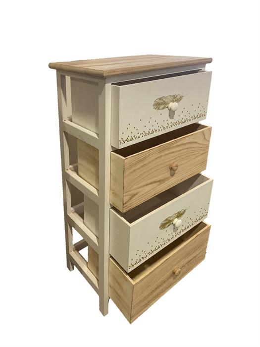 Cassettiera in legno con 4 cassetti
