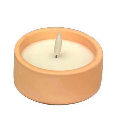 LED Kerze im Zement Topf Farbe: rosa