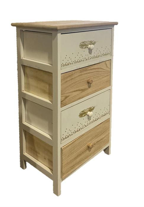 Cassettiera in legno con 4 cassetti