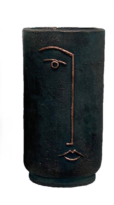 Blumentopf aus Magnesia mit Smile Gesicht