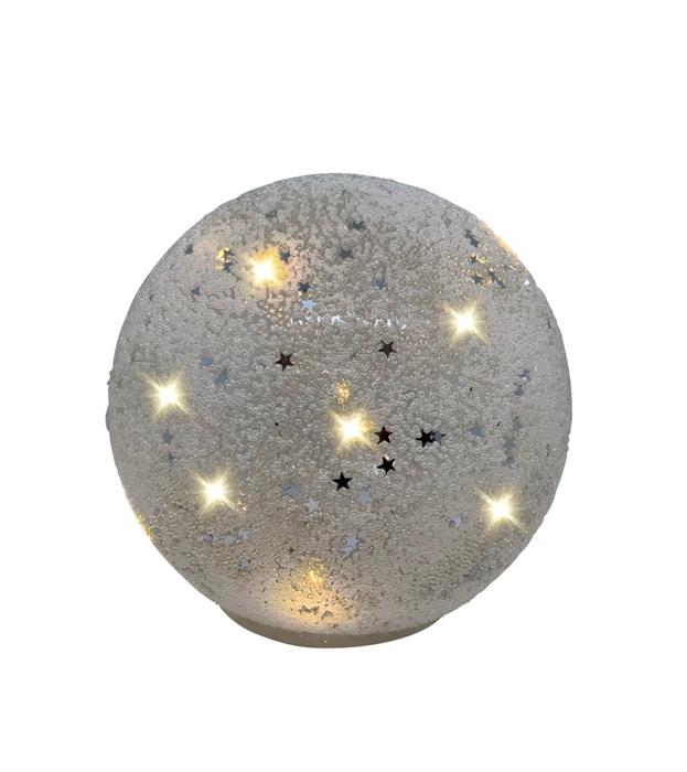 LED Glas Kugel 3er Set weiss
mit kleinen Sternen
Total 23 LED
D:10.5cm / 12cm / 15cm