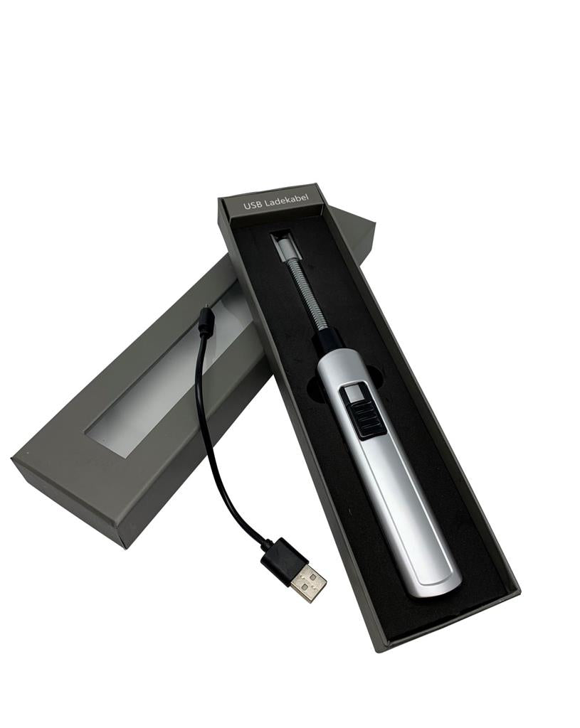 Lichtbogen USB-Stabfeuerzeug Flexi Farbe: Silber in Geschenkbox