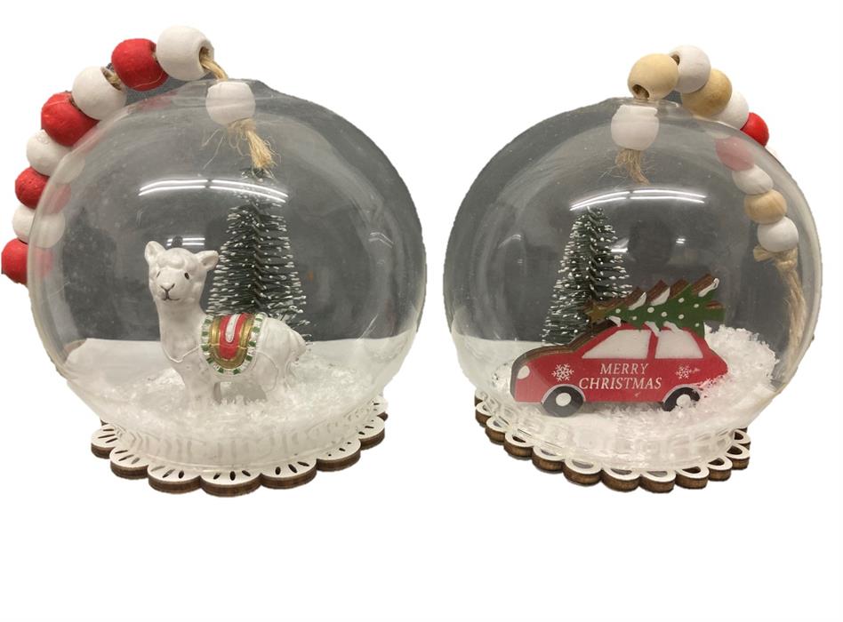 Boule de XMAS transparente à suspendre ou à poser D: 8cm - avec cordon -
Design : motif hivernal