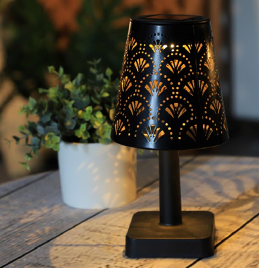 LED Solar Tischleuchte in der Farbe schwarz Grösse: 12x12x24.5cm