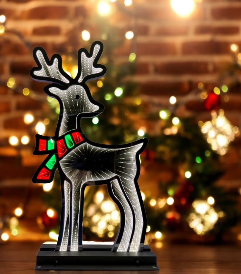 LED Figur Hirsch mit Infinity Effekt Outdoor H60cm