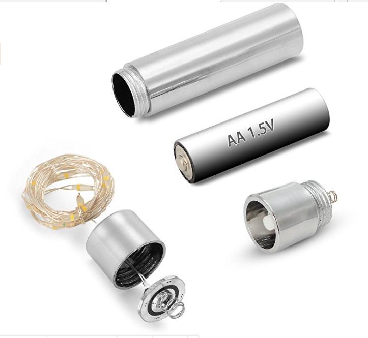 Flaschenverschluss mit 10 LED Micro
Lichterkette L: 50cm