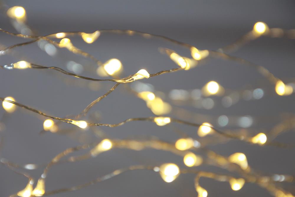 Catena luminosa LED micro filo 20 LED
L: 190 cm
filo d'argento