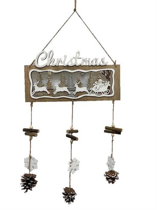 Cintre décoratif en bois
avec motif de Noël en relief
L2cm x L28cm x H63cm