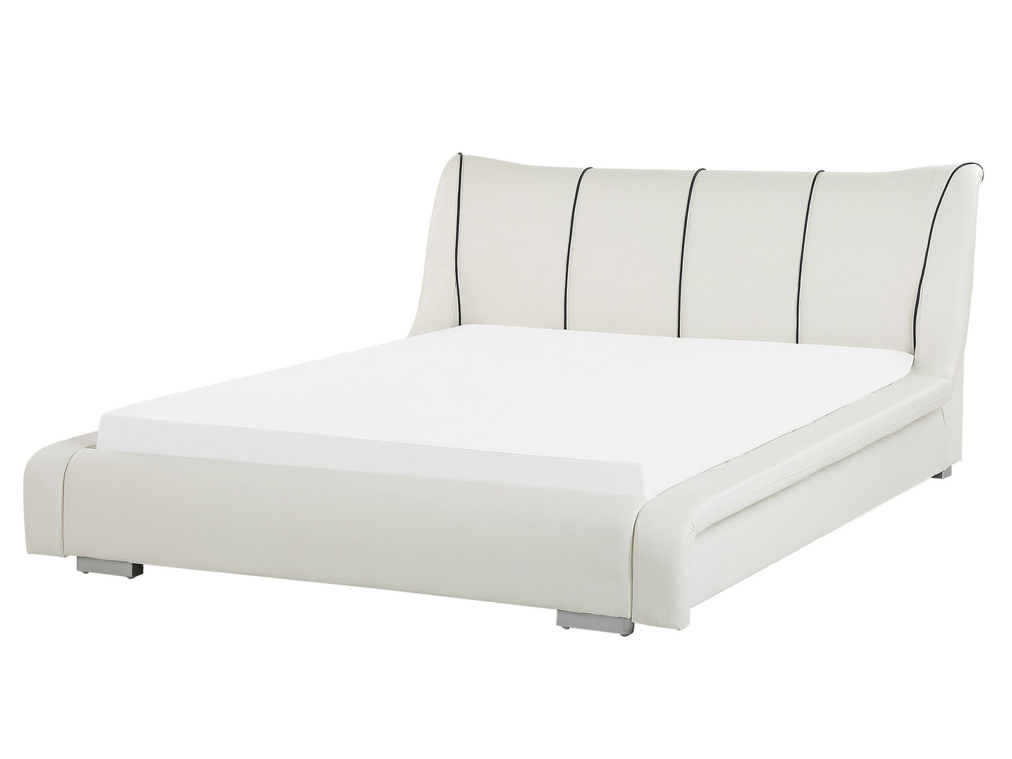 Wasserbett Leder weiss 160 x 200 cm NANTES