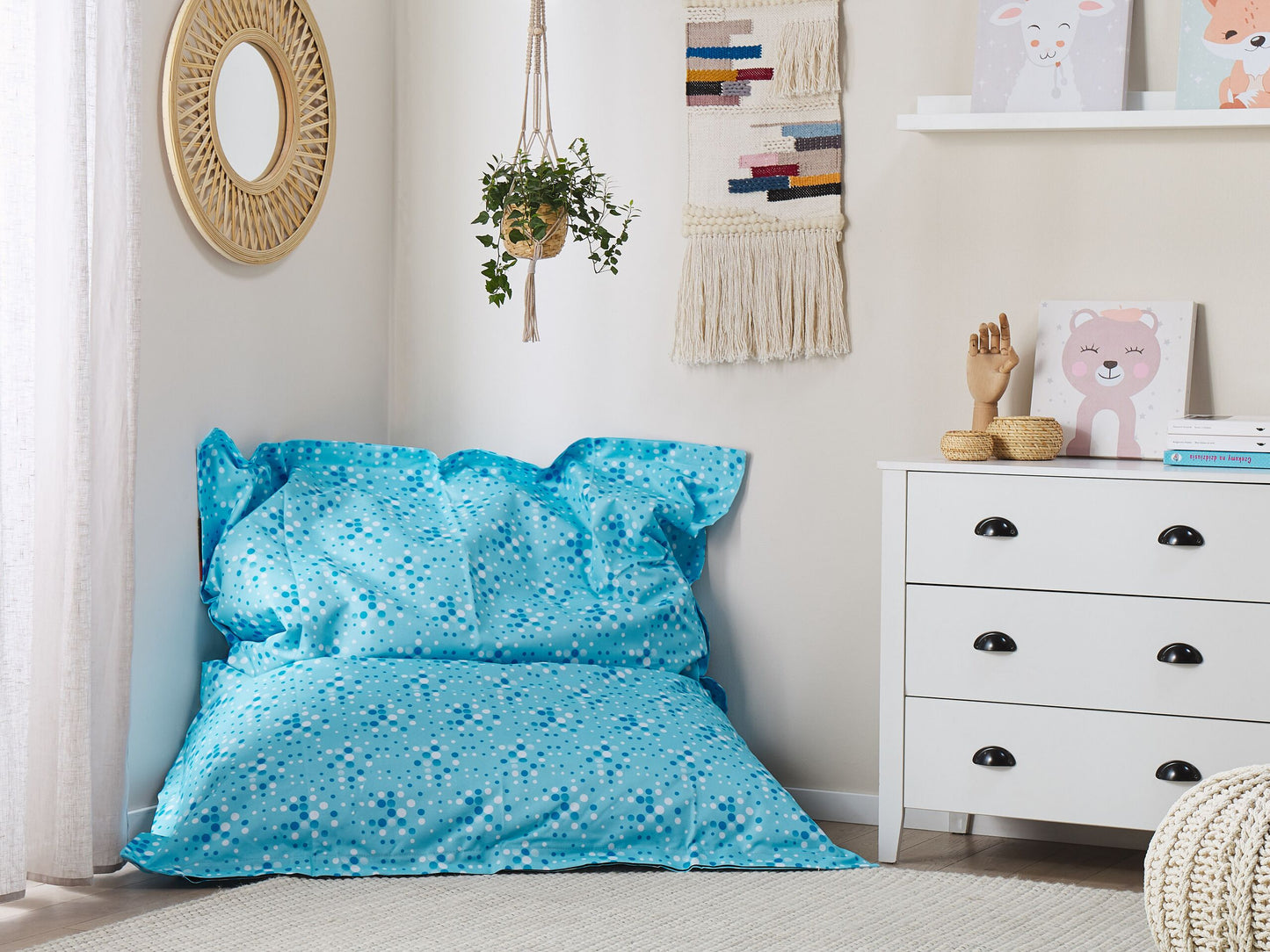 Sitzsack 300 L FUZZY 140 cm 180 cm Hellblau