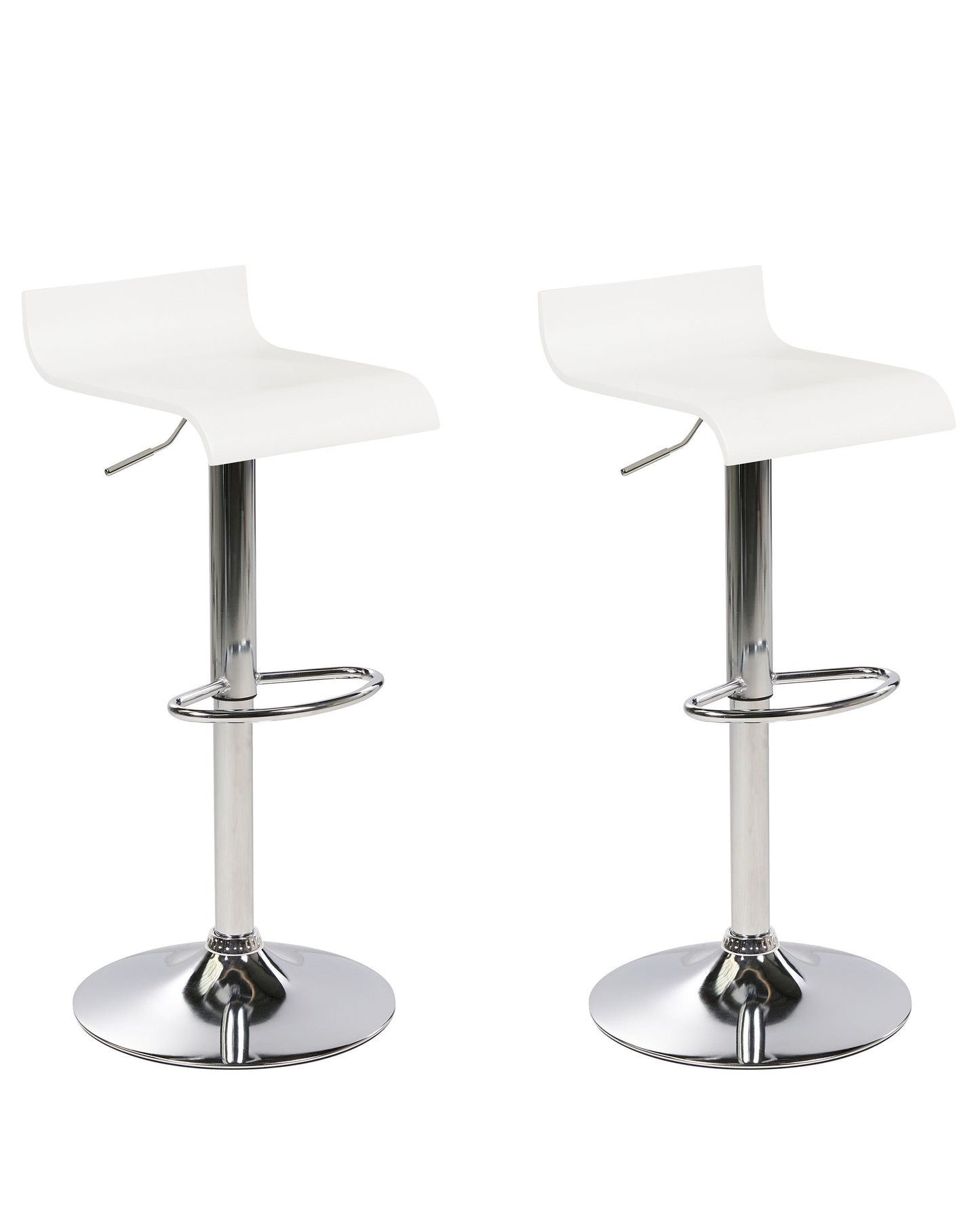 Set mit 2 Barstühlen VALENCIA drehbar Weiss